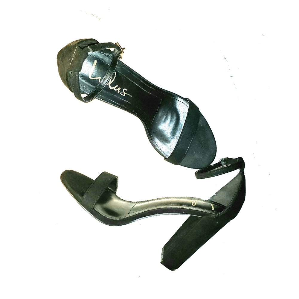 Lulu's  strappy block high heel sandals